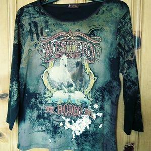 Womans XL Flower n Ring Shirt